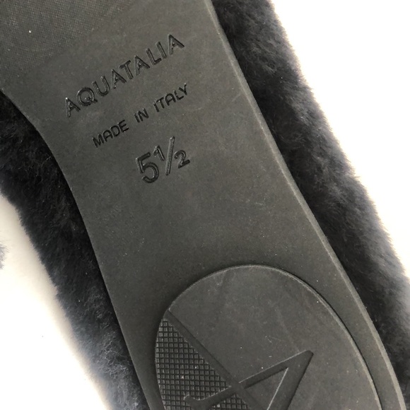 AQUATALIA Made in Italy Women's Brinley Shearling Leather Ballet Flats Size 5.5 - Picture 10 of 10